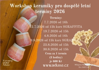 Keramický kurz - letní termíny 2026
