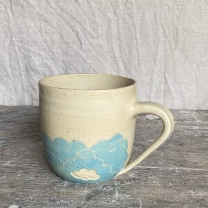 Keramický hrnek, tyrkysová oblaka